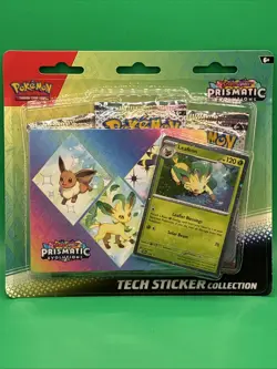 Pokemon TCG: Prismatic Evolutions 3-Pack Blister Tech Sticker Collection - Image 1