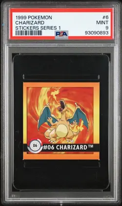 Pokemon - PSA 9 - 1999 Pokemon Stickers Series 1 Charizard #6 - Image 1