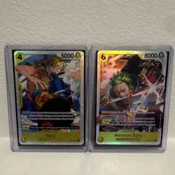 Bandai One Piece Card Game Egghead Sanji ST29-004 & Zoro ST29-014 Holo Card Lot - Image 1
