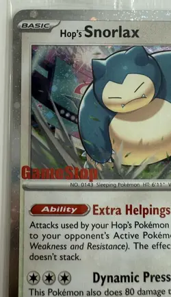 Pokemon TCG Hop's Snorlax Stamped Promo Card 117/159 GameStop Exclusive - Image 2