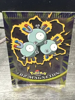 1999 Topps Pokemon TV Animation Edition #82 Magneton Error Card Holo 1st Print - Image 1