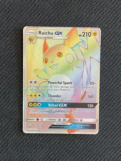 Raichu GX HP Secret Rare Rainbow 75 Shining Legends Pokemon TCG Card 2017 - Image 2