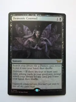MTG Demonic Counsel (DSK) Duskmourn: House of Horror Foil Rare 92 - Image 1
