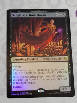 C4363 MAGIC MTG COMMANDER LEGENDS SENGIR, THE DARK BARON #722 LP RARE FOIL - Image 1