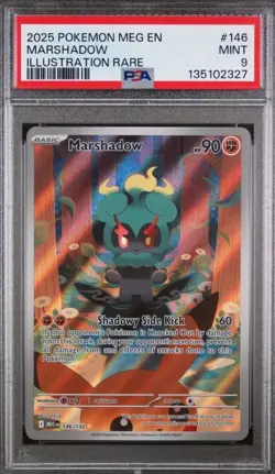 Pokemon 2025 Me01 Mega Evolution Marshadow 146/132 Illustration Rare Holo PSA 9 - Image 1
