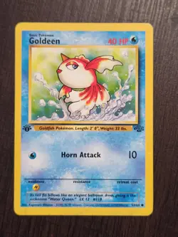 1st Edition Goldeen Jungle Pokemon Card LP 53/64 Common #2 - Image 1