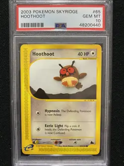2003 Pokemon Skyridge Hoothoot 65/144 PSA 10 Gem Mint - Image 1