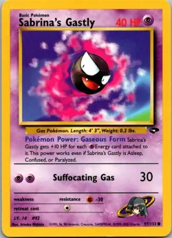 Gym Challenge #097/132 Sabrina's Gastly Pokemon Moderately Played - Image 1
