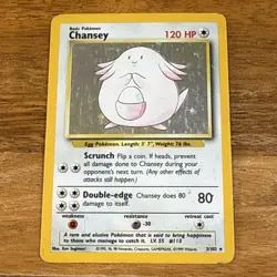 Pokemon Cards: Base Set Rare Holo: Chansey 3/102 TCG 1999 WOTC Vintage - Image 1