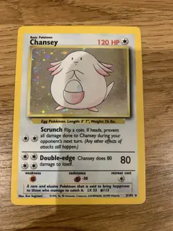 Pokemon Cards: Base Set Rare Holo: Chansey 3/102 TCG 1999 WOTC Vintage - Image 1