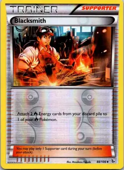 Pokemon Blacksmith Uncommon XY - Flashfire 88/106 NM Reverse Holo - Image 1