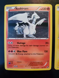 Reshiram 26/114 Zekrom 47/114 Holo Rare Pokemon TCG Card Black White Base Set LP - Image 2