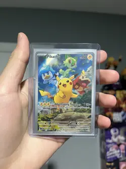 Pokemon Pikachu Card SVP027 Scarlet and Violet ETB Promo Full Art Holo - Image 1
