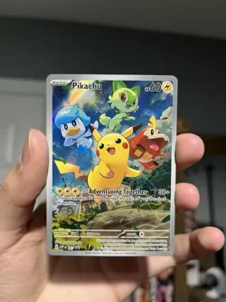 Pokemon Pikachu Card SVP027 Scarlet and Violet ETB Promo Full Art Holo - Image 2