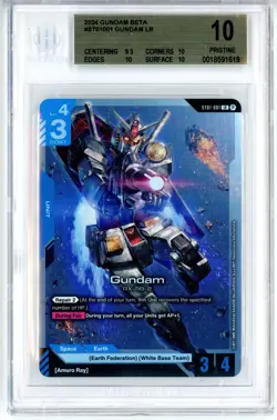 BGS Pristine 10 Gundam Card Game Gundam RX-78-2 ST01-001 LR Gundam Beta 2024 - Image 1