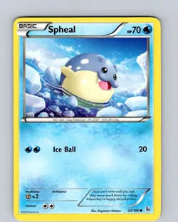 Pokemon TCG Spheal XY Flashfire 24/106 Regular Common Card Played LP - Image 1