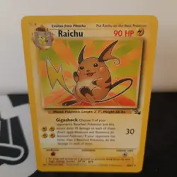 Pokemon Raichu Fossil Unlimited Rare English Pokemon TCG Card #29/62 1999 - Image 1