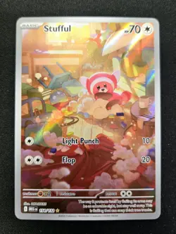 Stufful 154/132 ME01: Mega Evolution Illustration Rare Pokemon Card NM - Image 1