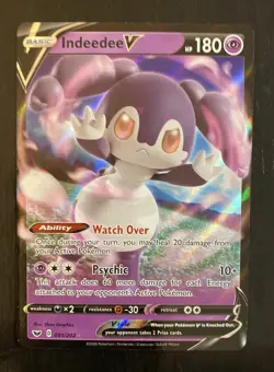 Indeedee V 091/202 Ultra Rare Pokemon TCG Card Sword & Shield NM-MT - Image 1