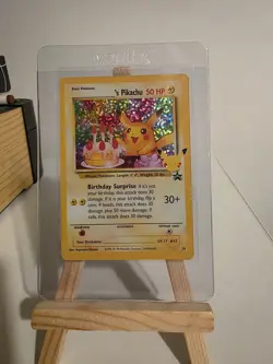 Birthday Pikachu Celebrations 25th Anniversary Black Star Promo Card PACK FRESH - Image 1