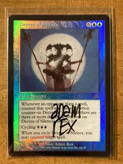 MTG✨Artist Signed DECREE OF SILENCE FOIL✨ Scourge MINT Rare 2003 UNPLAYED A. Rex - Image 1