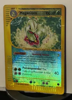 Meganium 18/165 Reverse Holo Expedition Pokemon Vintage HP/Damaged Fast Shipping - Image 2
