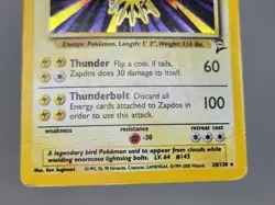 Pokemon Zapdos 20/130 Holo Rare Base Set 2 HP DMG - Image 2
