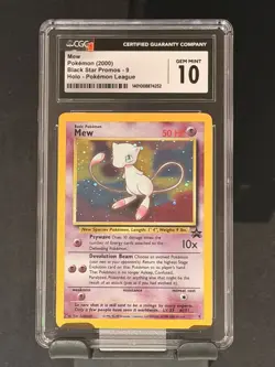 2000 POKEMON PROMO BLACK STAR POKEMON LEAGUE #9 MEW-HOLO CGC 10 - Image 1