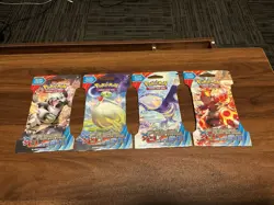 Pokemon XY Primal Clash Sleeved Booster Pack Art Set Of 4 Sealed - Image 1