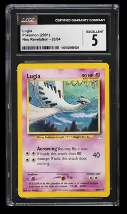 2001 Pokemon Neo Revelation Lugia CGC 5 English #20/64 Rare - Image 1