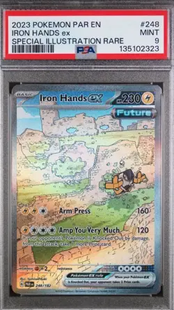 Pokemon Iron Hands ex 248/182 Paradox Rift Holo Special Illustration Rare PSA 9 - Image 1