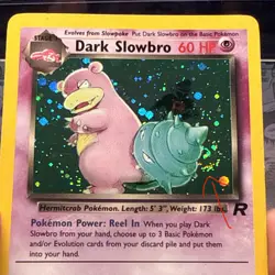 SWIRL Dark Slowbro 12/82 Team Rocket 2000 HOLO SWIRL Rare Pokemon TCG Vintage NM - Image 3
