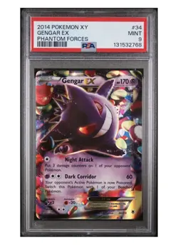 2014 Pokemon XY Phantom Forces Gengar EX UR PSA Mint 9 34/119 - Image 1
