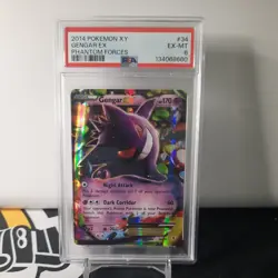 2014 POKEMON XY ~ GENGAR EX ~ PHANTOM FORCES #34 ~ PSA 6 ~ 34/119 - Image 1