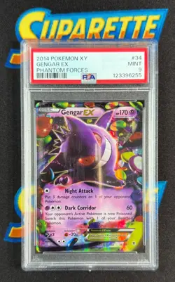 2014 Pokemon XY Phantom Forces Gengar EX UR PSA Mint 9 34/119 - Image 1