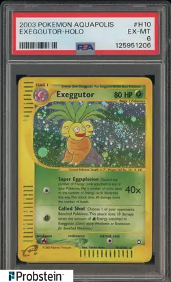 2003 Pokemon Aquapolis #H10 Exeggutor Holo PSA 6 EX-MT - Image 1
