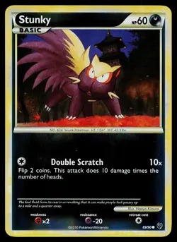 Pokemon Card - Stunky Undaunted 69/90 Common Reverse Holo - Image 1