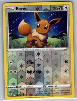 Eevee 130/185 Reverse Holo SWSH04: Vivid Voltage - Pokemon Card - NM - Image 1