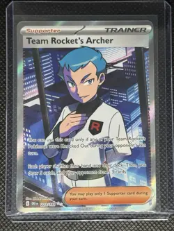 Pokemon TCG Team Rockets Archer Destined Rivals Super Rare Trainer Card 223/182 - Image 1