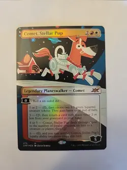 MTG - Comet, Stellar Pup - Unfinity - Borderless Foil Mythic - Image 3