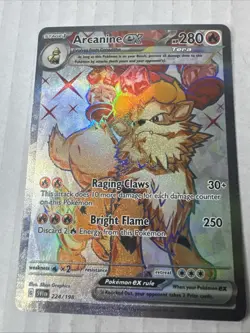 Pokemon TCG Arcanine EX Holo Card 224/198 SV01 Scarlet & Violet Base Set NM - Image 1