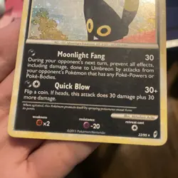 Umbreon #22/95 Call of Legends Pokemon TCG Holo Rare MP + English 2011 - Image 5