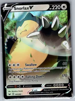 Snorlax V 141/202 SWSH01: Sword & Shield Base Set - Pokemon Card - NM - Image 1