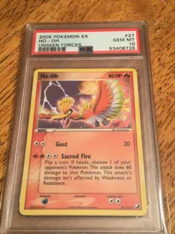 2005 Pokemon Ho-oh 27/115 Unseen Forces Graded PSA GEM MINT 10 !! - Image 5
