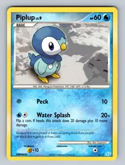 Piplup 5/12 Common DP Trainer Kit: Manaphy & Lucario LP Pokemon TCG - Image 1