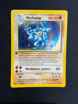 Pokemon Machamp 8/102 Set Base Rara Holo Prima Edizione Wizards IT Carte Vintage - Image 1