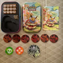 Pokemon TCG Jolteon Mini Tin gift set Storage & insert, Dice, Coins, markers - Image 1