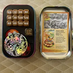 Pokemon TCG Jolteon Mini Tin gift set Storage & insert, Dice, Coins, markers - Image 3