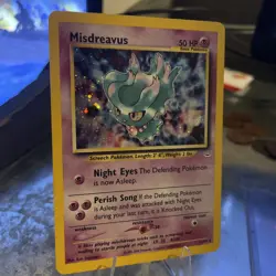 Misdreavus 11/64 DOUBLE HOLO ERROR Neo Revelation Holo LP - Pokemon TCG Vintage - Image 2