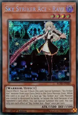 BLHR-EN089 SKY STRIKER ACE - RAYE SECRET RARE 1ST EDITION YuGiOh CARD - Image 1